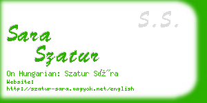 sara szatur business card